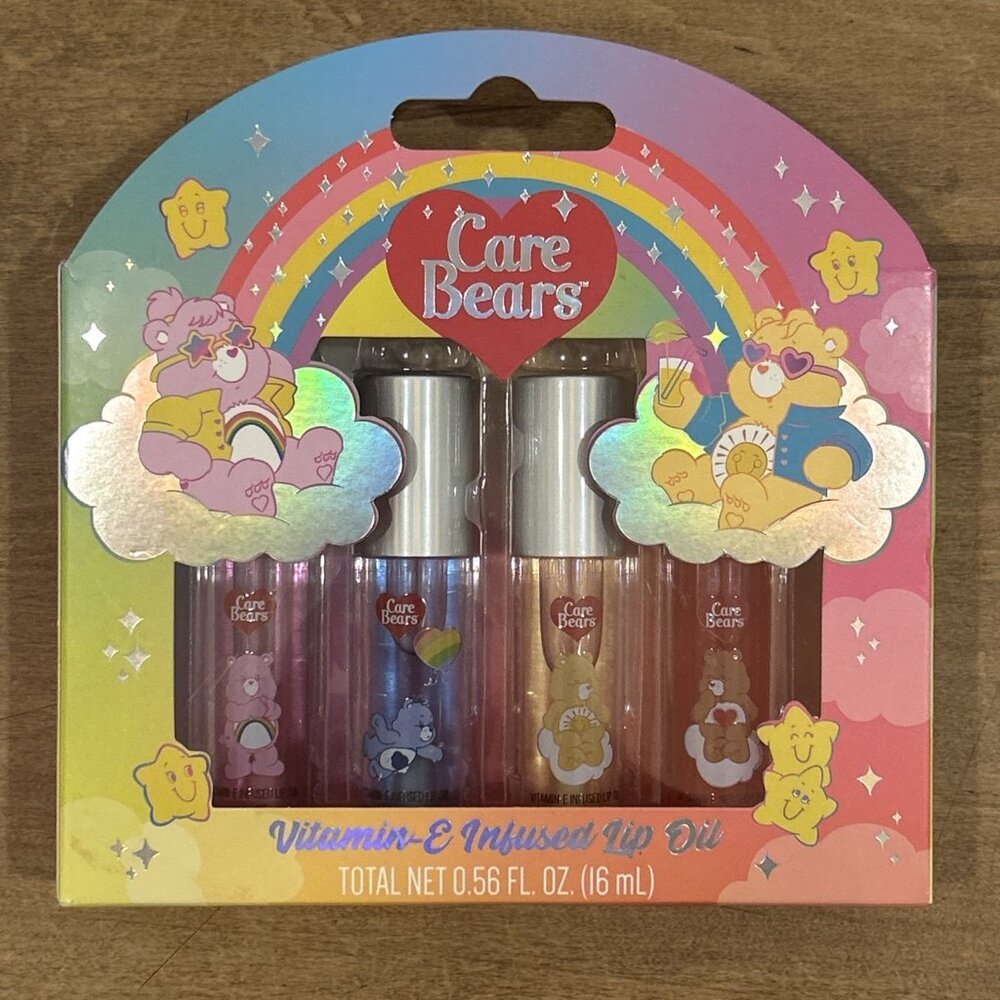 Taste Beauty x CARE BEARS Sealed NIB Vitamin E Infused 4 Flavored Lip Oil Set